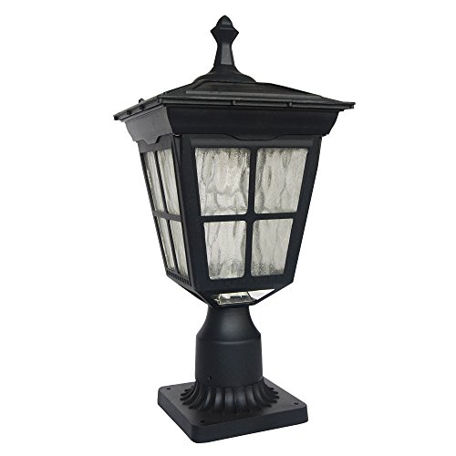 Kemeco ST4311AQ LED Cast Aluminum Solar Post Light Fixture with 3-Inch Fitter Base for Outdoor Garden Post Pole Mount