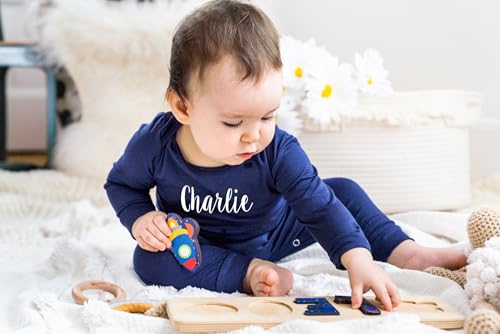 'Lush' Personalized Silky Long Sleeve Baby Romper -Gender Neutral3