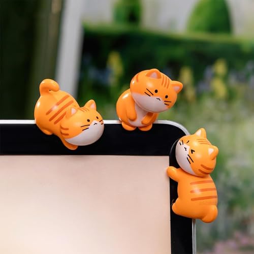 Image of Ascension 6 Pcs Mini Cat Cute Car Accessories Funny Rear View Mirror & Dashboard Decorations Lovely Animal Miniature Figurines Creative Cute Kitten DIY Home Dollhouse Bonsai Garden Decoration