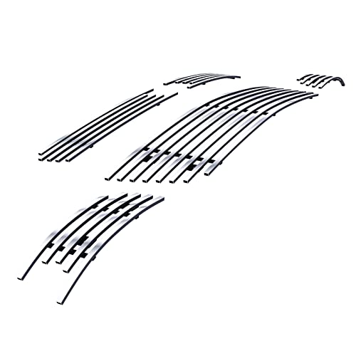 APS Compatible with Chevy Impala 2006-2013 & 14-16 Impala Limited with Fog Light Main Upper Lower Bumper Chrome Billet Front Grill Grille Insert Combo C67920A