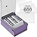 Acrimet 3 x 5 Card File Holder Organizer Box Metal Base Heavy Duty (AZ Index Cards and Divider Included) (Purple Color with Clear Crystal Plastic Lid Cover)