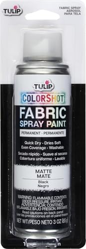 Tulip ColorShot Instant Fabric Spray Paint, Permanent Color Spray-On Fabric Paint, 3oz. Black