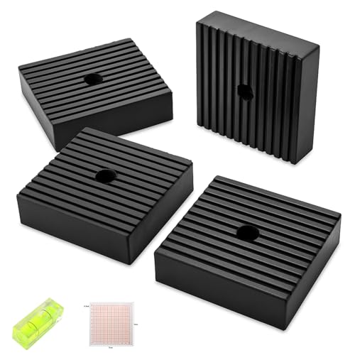 4 Pack Heavy-Duty Anti-Vibration Pads – Solid Rubber 4'x4'x1' |...