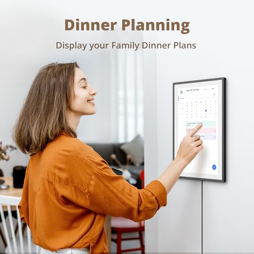 Image of Dragon Touch 15.6 inch Digital Calendar Chore Chart - 1080P Full HD Interactive Touchscreen, Smart Family Planner, Hearth Display Digital Calendar Wall & Desk Mountable for Seamless Scheduling Black