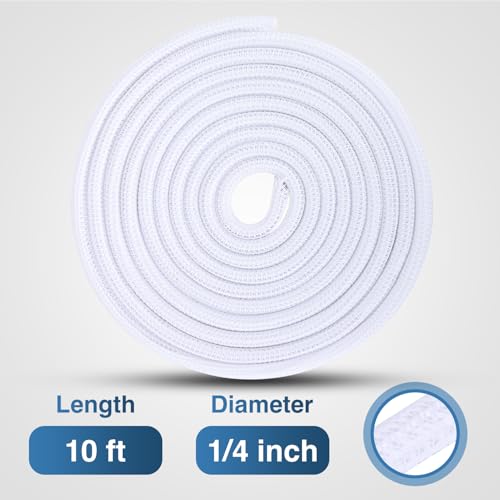 Image of Nilight Cable Sleeve,10ft-1 /4inch Cord Management Sleeves White Wire Loom | Braided Sleeving, Split Self Wrapping Wire Loom for Computer Electrical Automotive Harness Protector Organizer, White