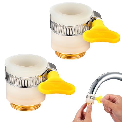 Wanmu 2Pcs Adjustable Faucet Adapter for Faucets Universal Fits 15-21mm Outer Diameter Faucet Tap Quick Connector Kit for Countertop Common Faucet Mount Water Filters