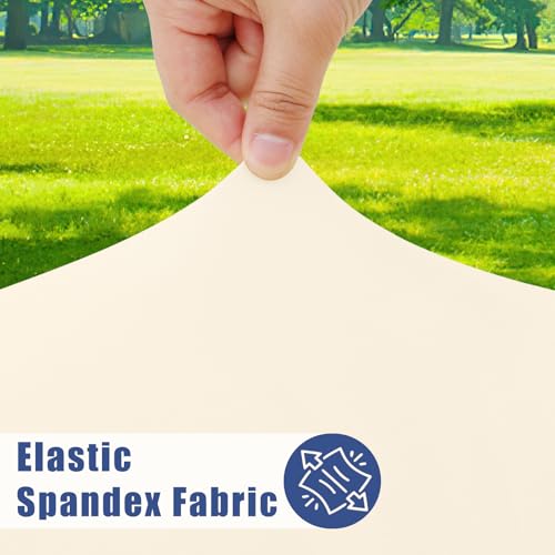 Moosfor Spandex 4 Foot Rectangle Table Cloth, Elastic Fitted Tablecloths for Picnic, Stretch Washable Patio Table Cover for Outdoor, Camping, Banquet and Parties (Champagne, 30"x48") by Moosfor - Image 2