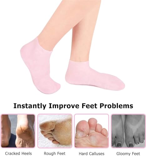 Image of Silicone Socks for Women & Men, Spa Gel Socks, Crack Heel Repair, Moisturizing, Durable & Reusable, Free Size, Dry Skin, Gel Socks for Women and Men