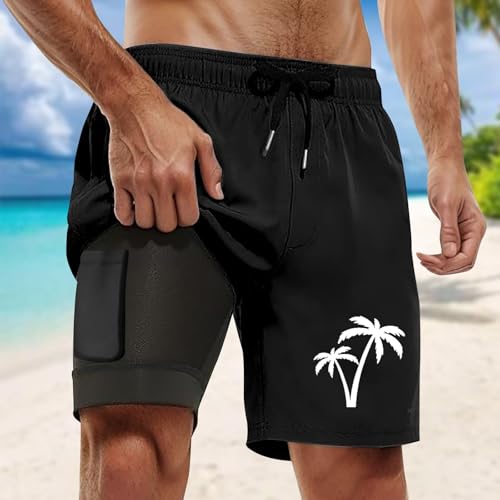 Fxbar Men's Swim Trunks 5 inch Quick Dry Board Shorts with Zipper Pockets Mesh Lining Bathing Suit Beach Shorts3