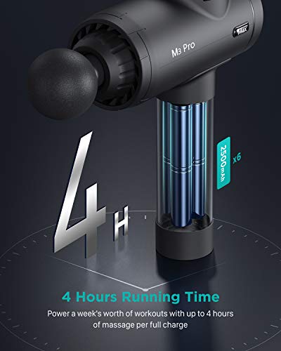 Image of opove Massage Gun for Athletes Deep Tissue Professional Percussion Fascia Massager for Soreness Relief, 15mm Amplitude Powerful Muscle Massager in Gym Workout, M3 Pro Max, Black