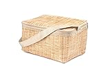 Kikkerland Wicker Lunch Box, Brown