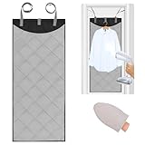 Over The Door Steamer Pad With Heat-Resistant Glove Steamer Board for Clothes Hanging Ironing Board Over The Door Portable Ironing Mat for Home And Travel Use