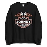Sweatshirt Homme et Femme Sweat Noir Unisexe Sweatshirt Rock Johnny Legend Biker Message Johnny Hallyday Chanteur Idole Cadeau (2XL)