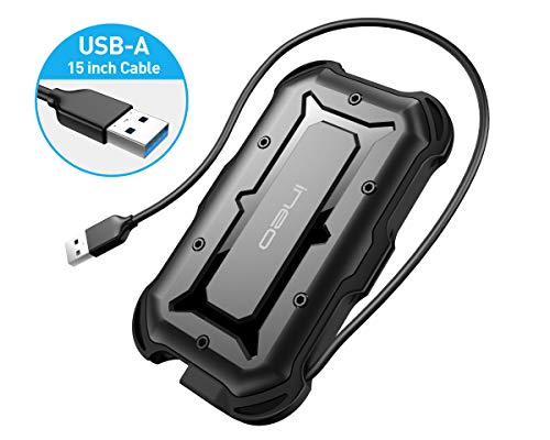 ineo 2.5 inch USB 3.0 Type A Rugged Waterproof & Shockproof IP66 External Hard Drive Enclosure for 2.5 inch 9.5mm & 7mm SATA HDD SSD [T2566-II] - Thumbnail 5