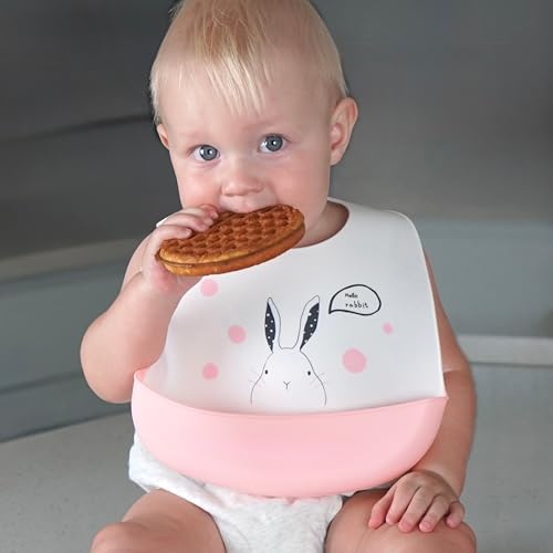 Soft Silicone Colorful Bibs, Travel Case, Reusable, Dishwasher-Safe, Adjustable, BPA-Free, Toddlers 6-48 Months2