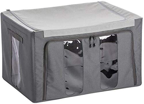 Boîte de rangement pour vêtements MU imperméable en tissu Oxford gris taille petit modèle