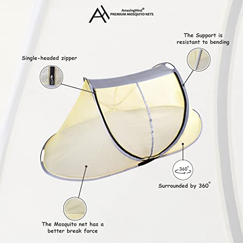 Image of AmazingHind Mosquito Net for Infants|Portable, Foldable with Heavy Quality of Base Cloth| for Bedroom,Outdoor,Travelling,Home for Kids (0-1 Year)