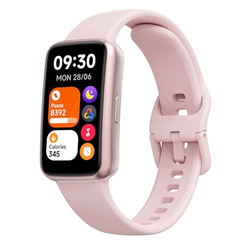 TOOBUR Pulsera Actividad con Sin Móvil ni App Necesaria, Impermeable 3ATM, Monitor de Ritmo Cardíaco/Energía/Sueño, 100 Modos Deportivo, Podómetro Contador de Pasos Smart Band para Mujer, Rosa