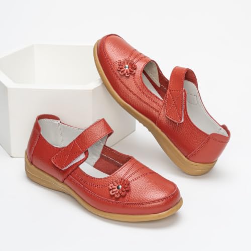 Zapatos planos de ajuste ancho en cuero suave para caminar con total libertad 5