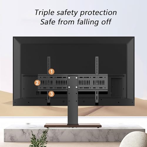 Support de table pour téléviseur instable hauteur réglable socle bois 70kg - 8