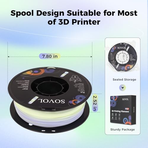 Image of Sovol 3D Printer Matte Multicolored Fast Change Rainbow PLA 1kg (2.2 lbs) Spool 3D Printing Materials, Dimensional Accuracy + /- 0.03 mm, 1.75 mm, Matte Sea Salt