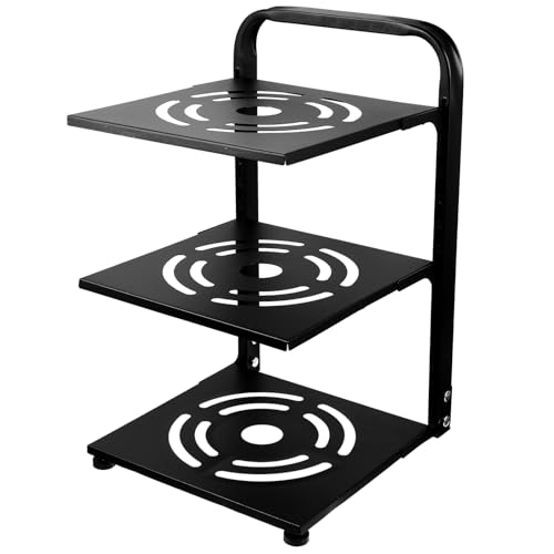 BESPORTBLE Adjustable 3-tier Carbon Steel Pan Rack Multi-function Kitchen Pot Organizer Black Desktop Pot and Pan Storage for Home Sink Cabinet