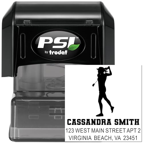 Image of Dynamic Golf Silhouette, Golf Swing Silhouette Rubber Stamp for Cards, Personalized Card Standard 1-5 /8 Square Wood Handle, Ideal Enthusiasts & Stationery Collectors, Unique Gift