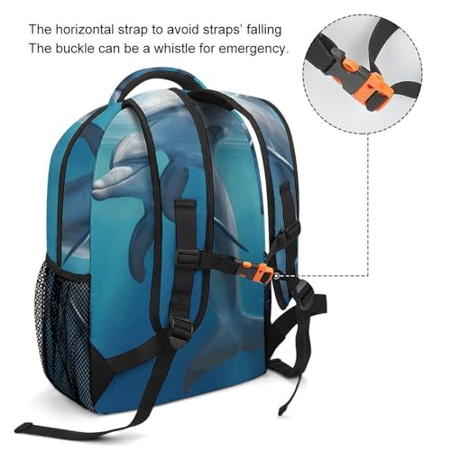 Stylish Backpack, Winter The Dolphin Print Durable Backpack Travel Backpack Multi-purpose Backpack Fashionable Backpack Trendy Backpack3