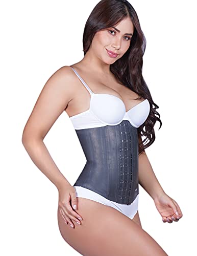 Siluet | Colombian Waist Trainer for Women | F20N/F21 100% Natural Latex Underbust Waist Corsets | Waist Cincher | 3 Strong Adjustable Size Hooks | M Black - Image 4