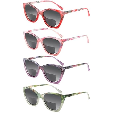SIGVAN 4 Pack Bifocal Reading Sunglasses for Women Spring Hinge Outdoor Sunglasses Fashion Ladies Bifocal Sun Readers (4 Multicolor, 1.75, x) Cover