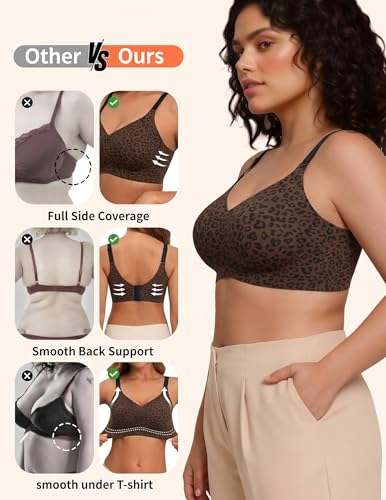 Image of PoseFree Jelly Bras for Women No Underwire, Supportive Wireless Comfort Bra, Full Coverage Back Smoothing Bra