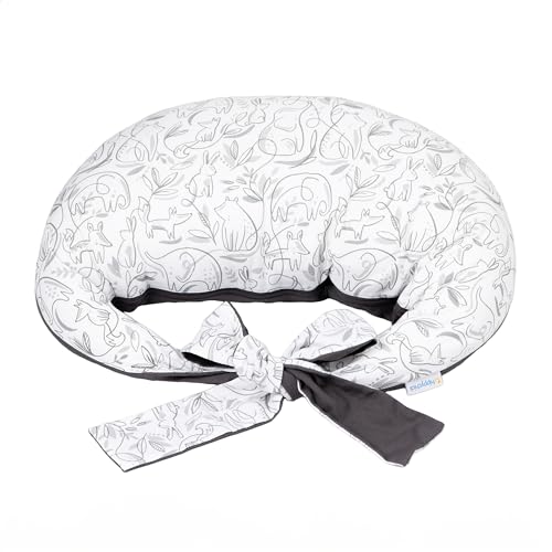 Coussin d'allaitement dehoussable Hippychick en coton lavable gris - 3