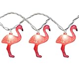 8.5Ft Pink Flamingo Outdoor String Lights, 9ft Summer Patio LED String Lights, Bedroom Birthday Wedding Holiday Summer Theme Outdoor Cute Party Lights, Tropical Party Decoration, Flamingo Decoration