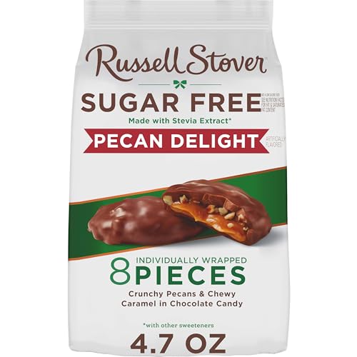 Image of RUSSELL STOVER Sugar Free Pecan Delight Chocolate Candy, 4.7 oz. bag