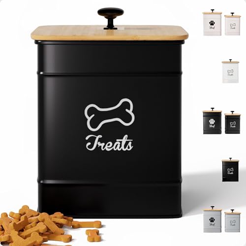 Dog Treat Container Airtight - 5 Inch Wide x 7 Inch Tall Iron Dog...