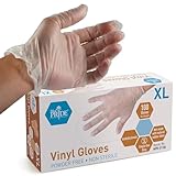 Medpride Vinyl Gloves| X-Large Box of 100| 4.3 mil Thick, Powder-Free, Non-Sterile, Heavy Duty Disposable Gloves| Professional Grade for Healthcare, Medical, Food Handling, and More