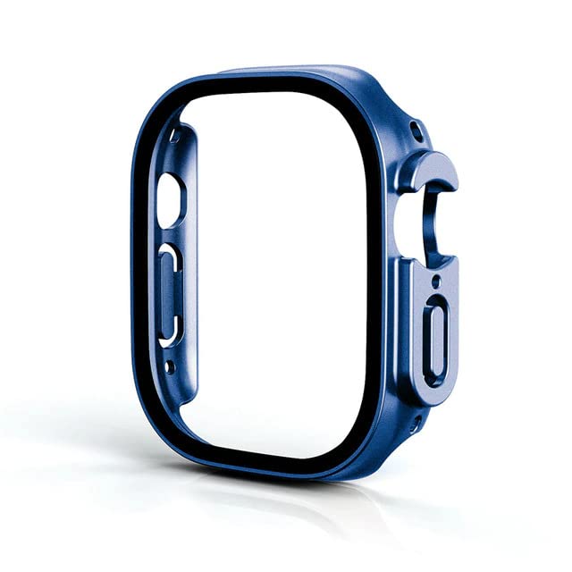 Apple Watch Ultra 49mm Full Bumper Case with Protective Tempered Glass (Blue)