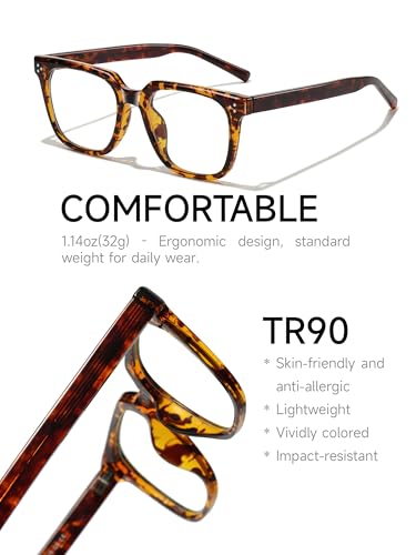 Image of Oversized Square Blue Light Glasses for Woman Men fashion Reduce Eyestrain Protection for TV /Computer /Gaming