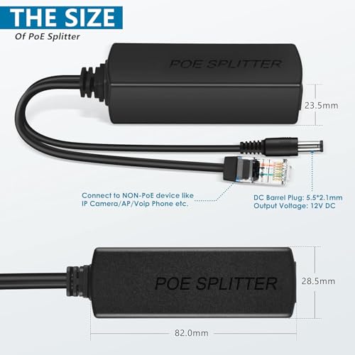 Image of QBM POE Splitter, Active Power Over Ethernet, 48V to 12V Converter for POE Devices, Switches, IP Camera