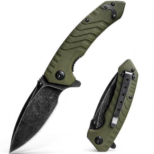 BARRYSAIL Pocket Knife with 3.3-IN D2 Steel, G10 Handle, Liner Lock