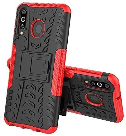 Glaslux Samsung Galaxy M30, Back Cover, Premium Real Hybrid Shockproof Bumper Defender Cover, Kickstand Hybrid Desk Stand Back Case Cover for Samsung Galaxy M30 - Red (B098BGHNG9) Amazon Price History, Amazon Price Tracker