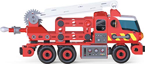41YG YWmOKL MECCANO - Camion DE Pompiers Junior - Jeu de Construction avec Sons, Lumières Et Outils - Camion de Pompiers de 150 pièces - Jeu Construction avec 2 Outils - Jouet Enfant 5 Ans et +