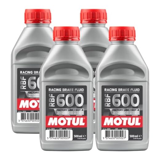 Motul MTL100949 8068HL RBF 600 Factory Line Dot-4 100 Percent Synthetic Racing Brake Fluid-500, 300. ml, 4 Pack