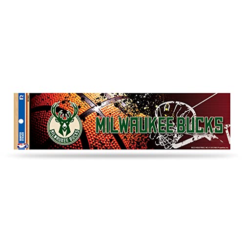 Rico Industries NBA Bucks Bumper Sticker, 9 x 4