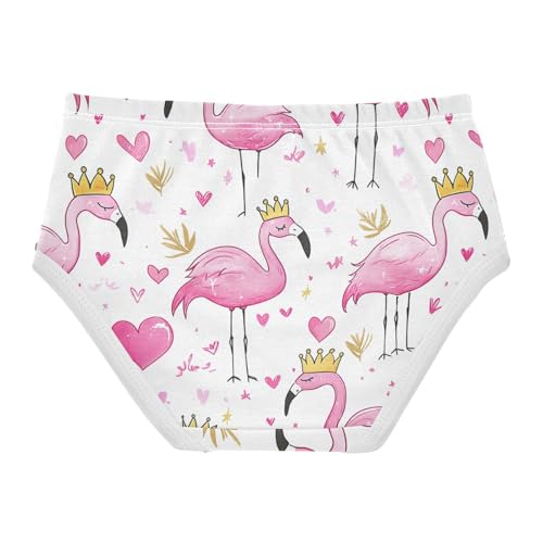 Wusikd Pink Flamingos Girls' Underwear Cotton Crowns Girls Briefs Soft Toddler Underwear 2T2