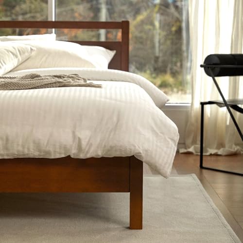 Image of LIFEMENT Signature Wood Platform Bed Frame with Headboard, Essential, Noise Free, Under Bed Storage, No Box Spring Needed, Easy Assembly (Cherry, Full)