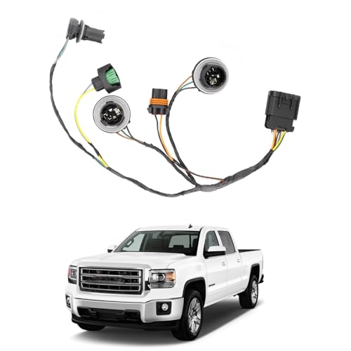 Headlight Wiring Harness Compatible with 2007-2013 GMC Sierra 1500, 2007-2014 GMC Sierra 2500 HD 3500 HD Front Lamp Socket Wire Headlamp Harness Replace OEM 15841610 (1PCS)