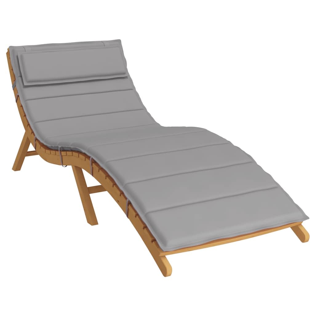 Cuscino per Lettino Sdraio 180x60 cm Grigio da Giardino Terrazzo
