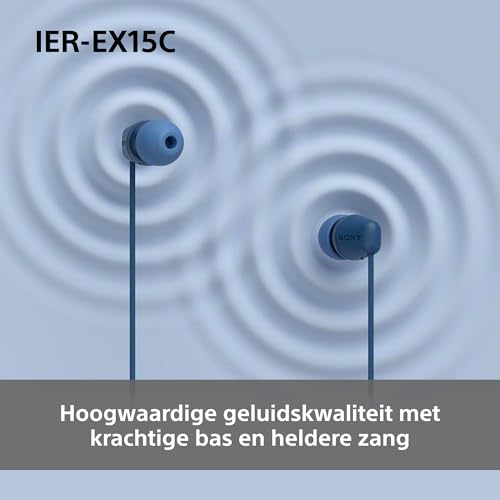Sony IER‑EX15C - Bedrade USB-C oordopjes met microfoon – Lichtgewicht in-ear hoofdtelefoon – Knoopvrije kabel, helder geluid – Perfect voor op reis en dagelijks gebruik – Blauw - Afbeelding 6