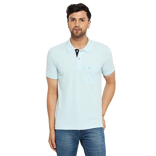 Image of Duke Stardust Men Polo Neck Half Sleeve Cotton T-Shirt (SD55 Powder Blue M)